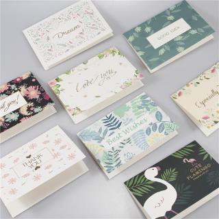 [Ready Stock] Bronzing Greeting Card Holiday Birthday Wishes Thanks Business Card Literary Postcard Envelope HML