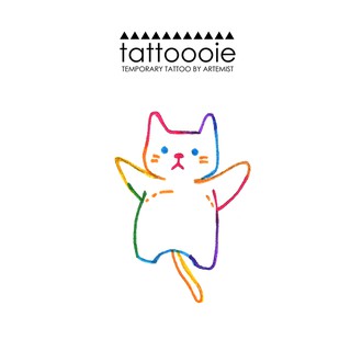 TATTOOOIE - TEMPORARY TATTOO - RAINBOW CAT HUG