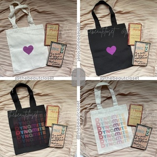 BTS Inspired Tote Bags Black and White 12x14 Inches