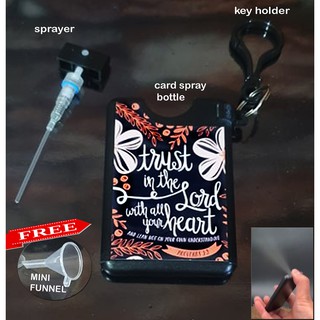 Alcohol Card Spray Bible Verse Trust in the Lord with Keychain FREE mini FUNNEL GIFT ITEM