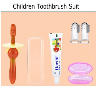 Babyonline Baby Finger toothbrush soft deciduous tooth brush 1 year old silicone finger cover child tooth protection toothpaste set