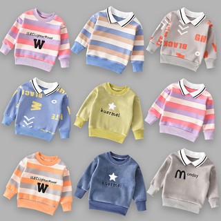 New children's sweater boys and girls autumn clothes plus velvet thickening baby warm clothes baby long-sleeved winter clothes