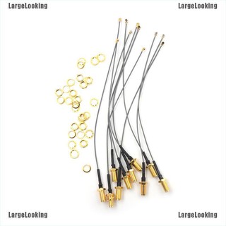 LargeLooking&5 pieces/kit) 10cm Extension Cord UFL to RP SMA Connector Antenna WiFi Pigtail Cable IPX to RP-SMA Jack Male SMA to IPX 1.13