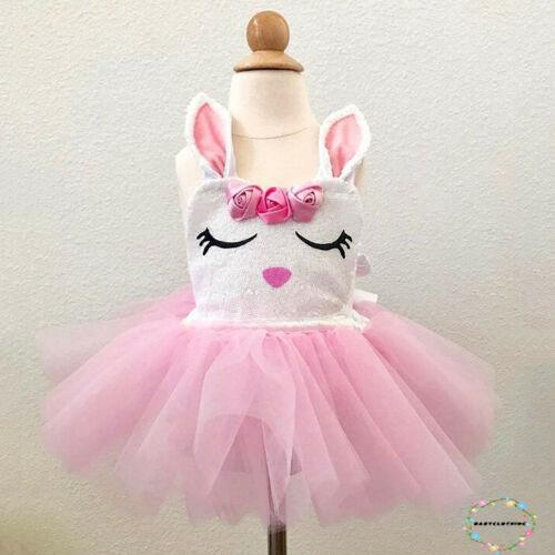 PPT-Infant Baby Girl Rabbit Lace Princess Romper Dress Tutu