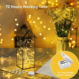 【 Free Battery】3 Modes 3M LED Light String Lights Fairytale Copper Included lightweight indoor and outdoor decorative