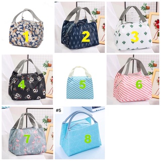 【spot goods】 ♙∏QQ Insulation HOT-COLD Lunch bag Canvas bag Fresh Handbag、Insulated Lunch Bag Stripe