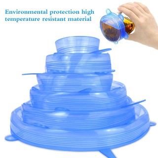 6pcs Stretch Silicone Food Bowl Cover Storage Wraps Seals Reusable Lids (1)
