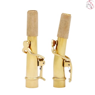 ♫Tenor Soprano B-flat Saxophone Sax Bend & Straight Neck Kit Brass Material 16.8mm with Cleaning Cloth Saxophone Accessory