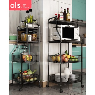 OLS 3/4/5 Layer Kitchen Utility Organizer Storage Shelves Rack Trolley Kitchen Living Room