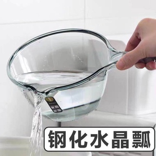 【Ready Stock】 Household kitchen scoop water ladle can't break water spoon long handle toughened crystal spoon thickened plastic ladle