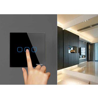 Touch Switch 1/2/3 Gang Wall Light Crystal Glass Screen