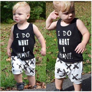 Lovely Toddler Baby Boys Clothes Cotton Tops Vest+Short (1)