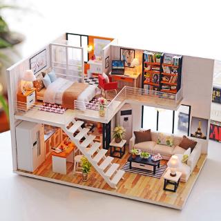 CUTEBEE DIY Dollhouse Miniature Kit with Furniture, Handcraft House Collectibles for Hobbies m13