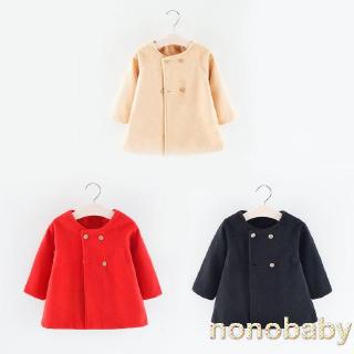 【Lowest】Baby Girls Coat Autumn and winter new round neck long-sleeved cloak type woolen kid's coat