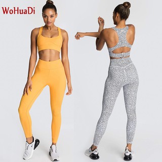2pcs Women Yoga Bra Set Gym Fitness Clothing High Waist Leggings Suit Running Sportswear Energy Seamless Sports Wear 9 colors