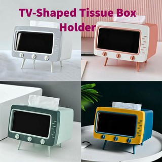 TV Shape Tissue Box/Holder with Slot Design Phone Stand Controller