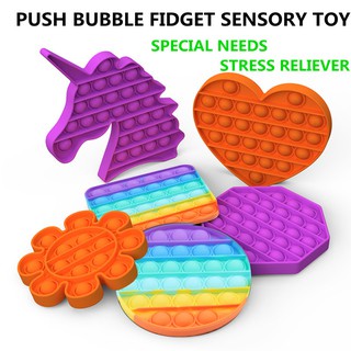 Nantes New Unicorn Pop Its Round Fidget Toy Push bubble stress relief kids pop it tiktok