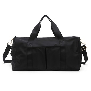 Sports Gym Bag Waterproof Oxford Dry Wet Separate Large Bag Black Multipurpose Travel Luggage Bag