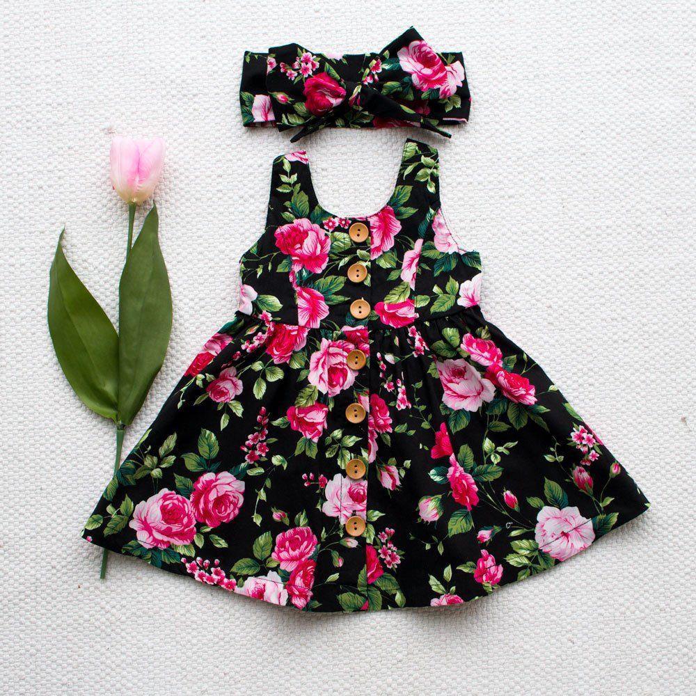 Flyman Toddler Infant Baby Girls Summer Floral Dress 2PCS Princess Party Dresses Sundress Baby girl clothes 0-4 Years