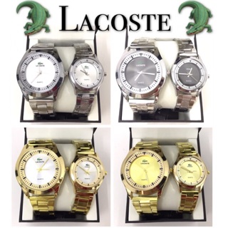 Lacoste silver gold metal couple watches watch