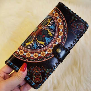 Chinese classy vintage long wallet / national style printed purses