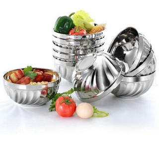 11cm Double Layer Stainless Steel Rice Bowl Heat Insulation Anti Scald Bowl Kitchen Noodles Bowls