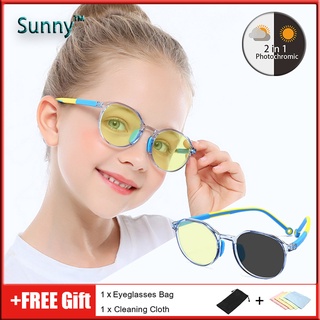 Photochromic Anti Radiation Glasses For Kids Boys Girls TR90 Frame Anti Blue Ray Transition Computer Eyewear Children Sunglasses Auto Changing Color