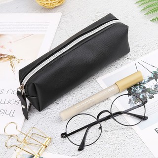 Large Capacity Leather Makeup Bag Case Pen Pencil Pouch Stationery Box Purse New