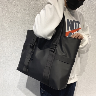 Ulzzang Waterproof Men's Fashion Tote Bag Handbag Japanese Ins Large Capacity Shopping Bag
