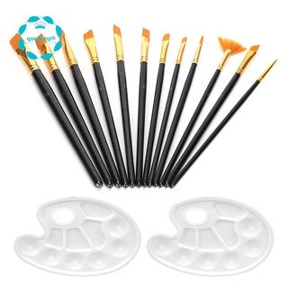 12 PCS Paint Brushes Kit with Palette Art Watercolor Drawing Brushes for Acrylic Painting for Artists Kids Adults