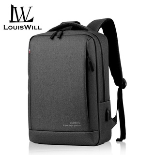 【Ready Stock】✁LouisWill Backpacks Men Laptop Backpack Waterproof Travel Backpack Bag College Backpac