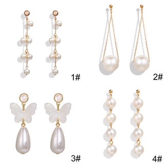 Fashion Pearl Earrings Elegant Women Water Drop Tassel Earring Jewelry Accessories Stud Earrings (4)