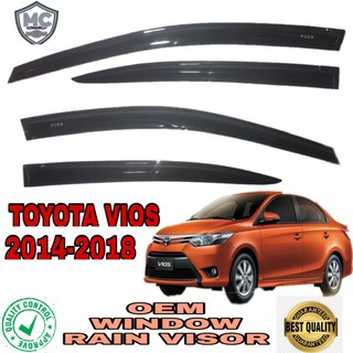 Toyota Vios 2014 - 2018 OEM Window Rain Visor (Black) (Made in Thailand)