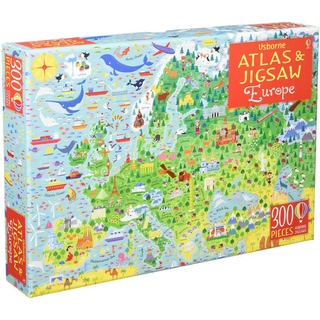 Usborne Atlas and Jigsaw Europe - Jonathan Melmoth