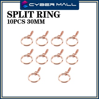 @4T10PCS Rose Gold Keychain Ring 30mm Open Jump Ring Split Rings