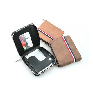 Men's Zipper Wallet Male Business Wallets Credit Card Holder Purse with Coin Pocket for MenZD12054