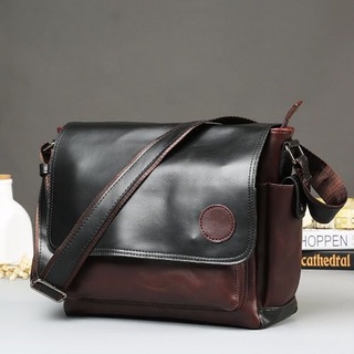Kuda Gila Pu Leather Versi Korea Trend Men 'S Bag Shoulder Bag Messenger Bag Lapang Men 'S Backpack