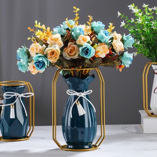 Nordic style ceramic vase creative fashion simple dried flower arrangement ornaments (3)