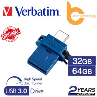 Verbatim OTG USB A /Type-C 32GB/64GB USB 3.0 Flash Drive