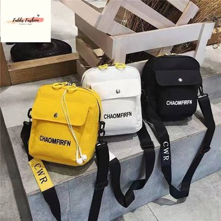 Canvas messenger bag Korean Fashion trendy all-match one-shoulder mobile phone Sling Bag