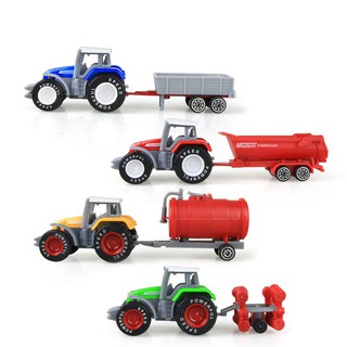 4pcs Alloy Engineering Car Tractor Toy Model Farm Vehicle for kids