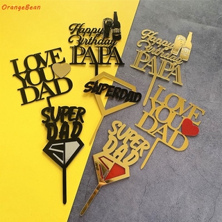 Acrylic Father's Day Cake Topper Papa Happy Birthday Cake Topper Decoration
