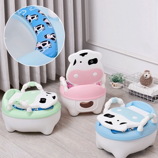 ❈☑Portable Baby Pot For Children Potty Training Toilet Seat Baby Potty Infant Cow Comfortable Backre