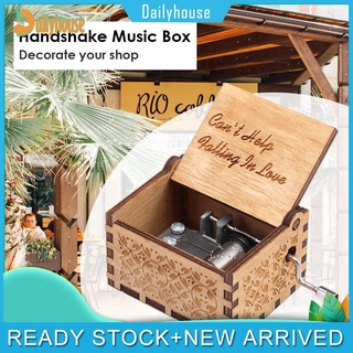 [Can't Help Falling In Love]Hand Crank Wooden Music Box Romantic Theme Birthday Gifts [Ready]