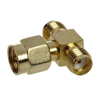 New Splitter High Quality Adapter SMA Male To Two SMA Female Triple T RF Connector