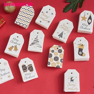 Ready Stock/☜♠{GAV2}100PCS Christmas DIY Kraft Tags Labels Gift Wrapping Paper Hang Tags Paper Cards