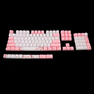 fir♞ 104+9 Keys OEM PBT Keycaps Full Set Mechanical Keyboard Keycaps PBT Dye-Sublimation Cherry Blossom Keycaps