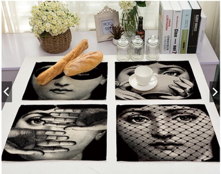 Vintage Fornasetti Art Insulation Placemat Tableware Mat Coasters Table Home Decor