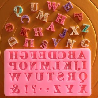 Alphabet silicoen mold for clay and fondant projects