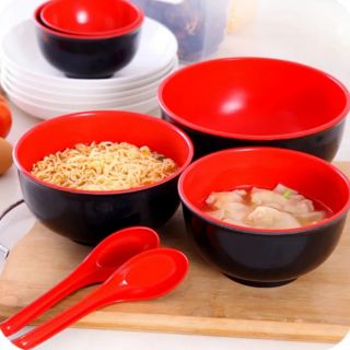 Red black Japanese Style Soup Bowl Melamine